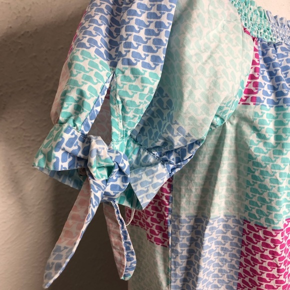 Vineyard Vines x Target Off-Shoulder Bardot Patchwork Whale Dress Size M - Picture 8 of 11